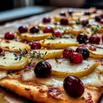 Roasted Pear, Cranberry, and Brie Flatbread