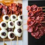 Creepy Skewered Salami Eyeballs