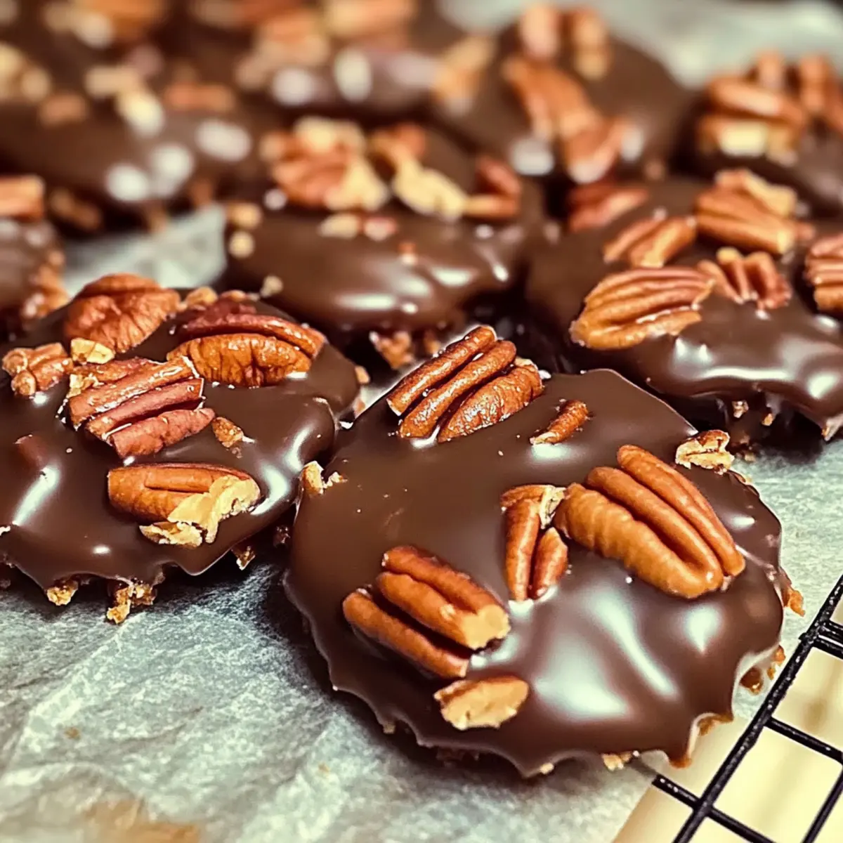 Chocolate Pecan Turtle Clusters