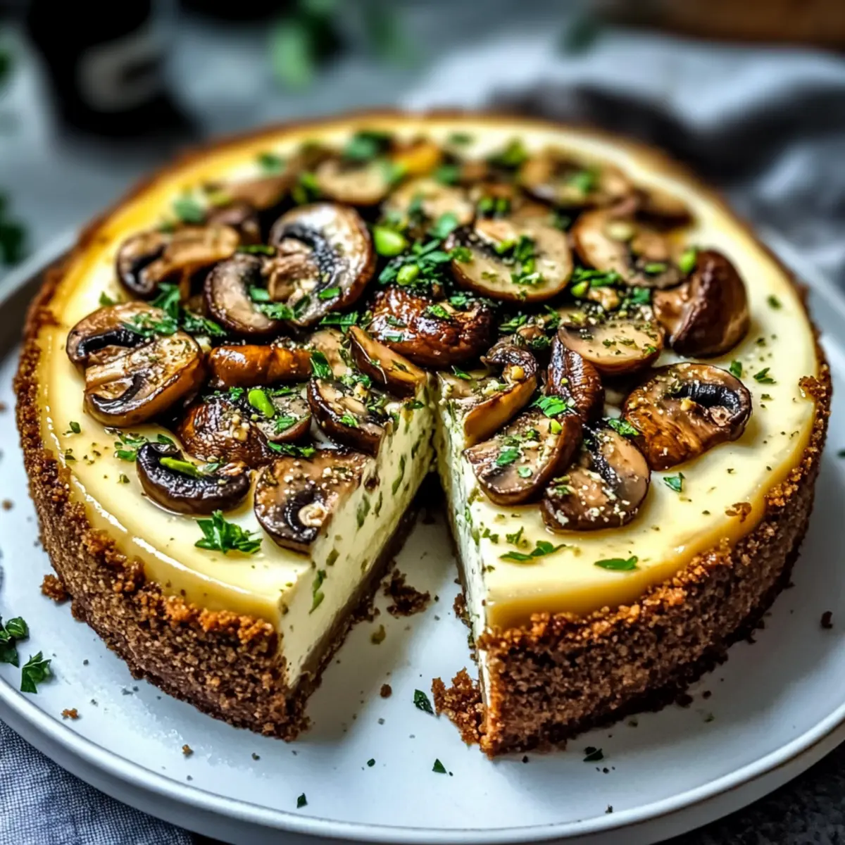 Pistachio and Mushroom Cheesecake