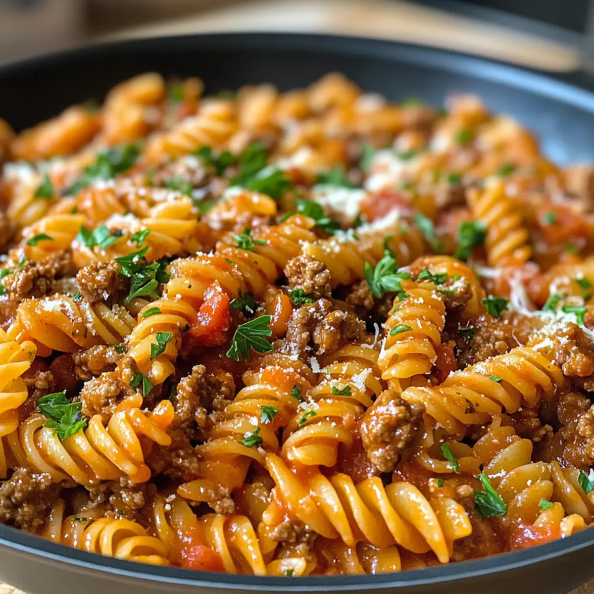 Beef Pasta in Tomato Sauce
