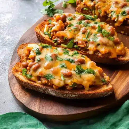 Cheesy Masala Beans on Toast