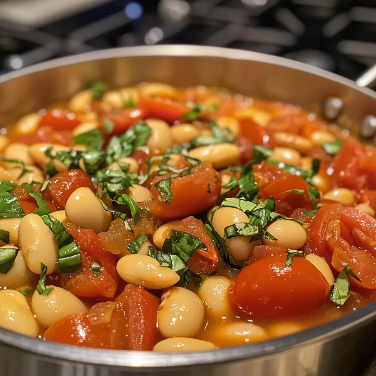 Burst Tomato Basil Butter Beans