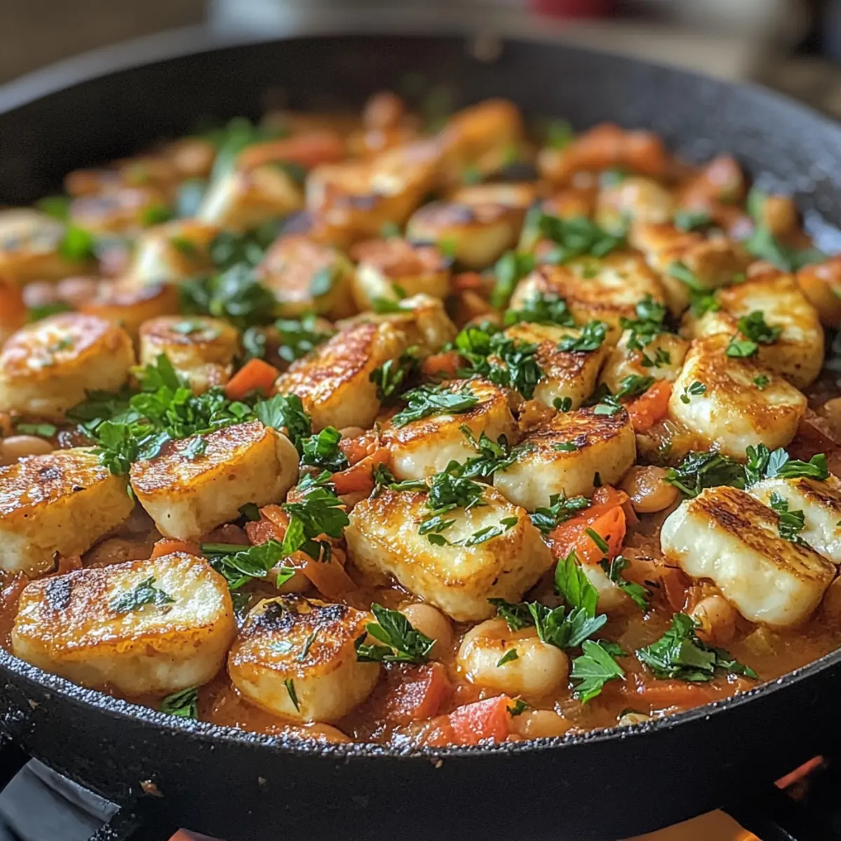 Bean & Halloumi Stew