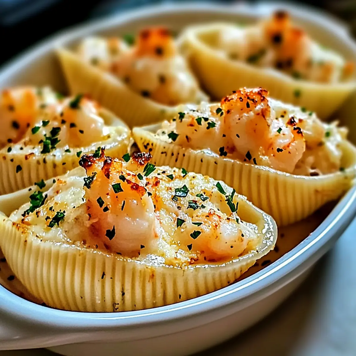 Creamy Seafood Stuffed Shells