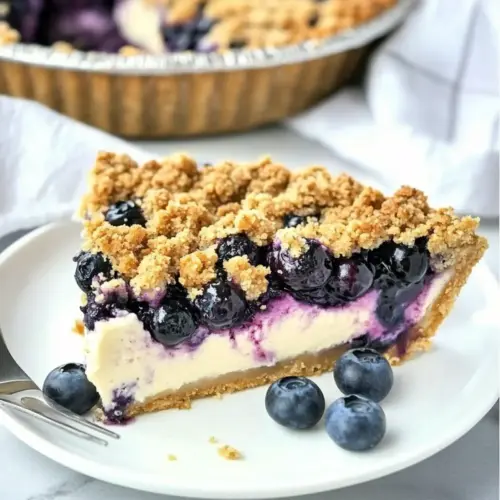 Blueberry Crumble Cheesecake Pie