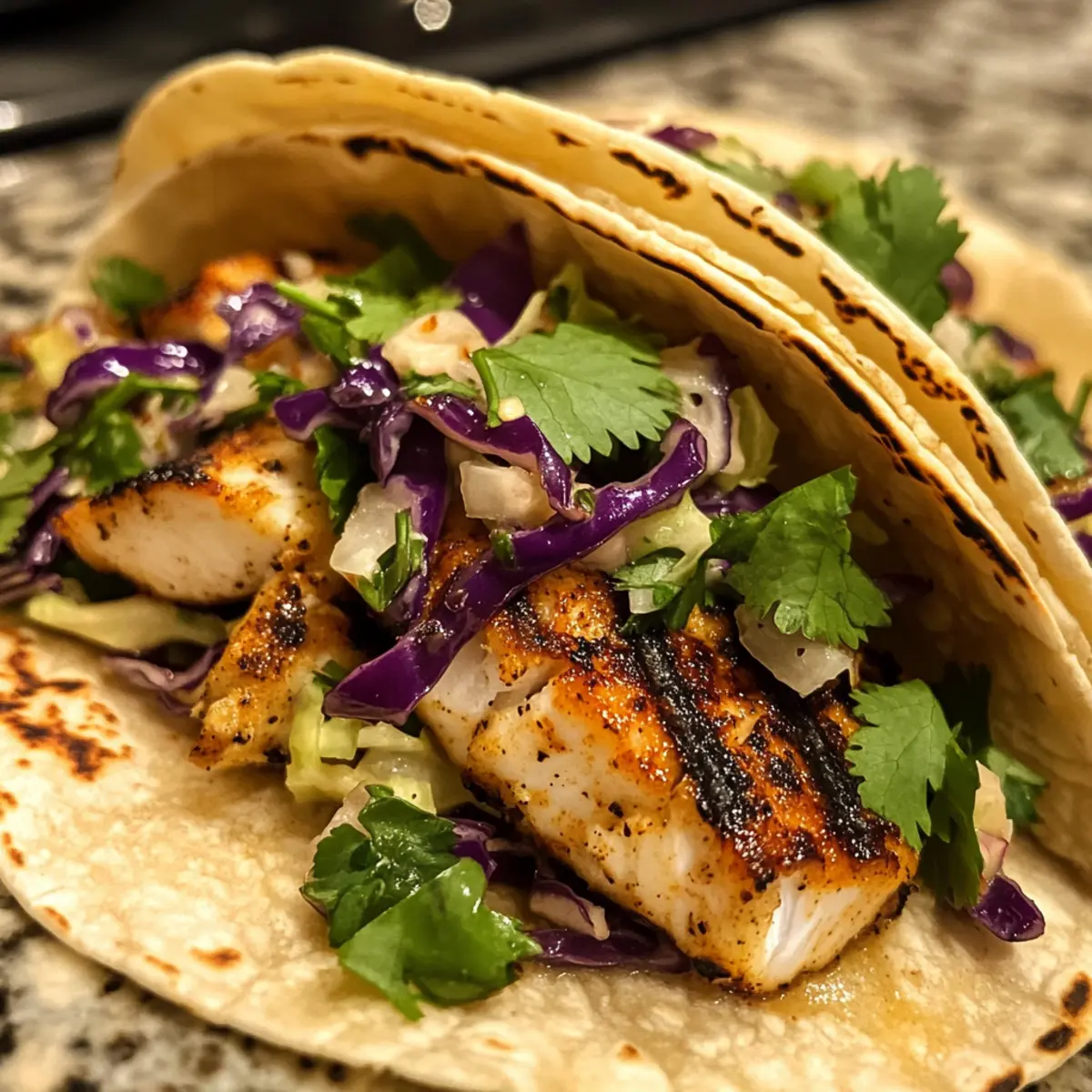 Grilled Fish Tacos with Cabbage Slaw